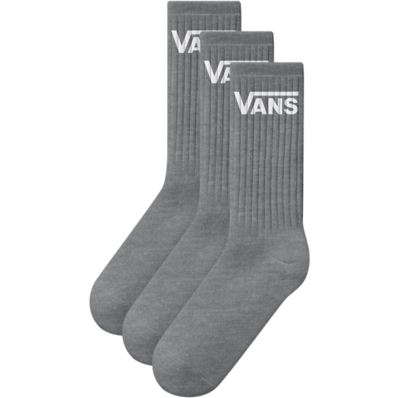 2026 Vans 3pk Classic Crew Sock VN000QBVHTG - Heather Grey